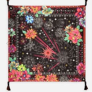 Johnny Was Starry Night Print Silk Scarf
